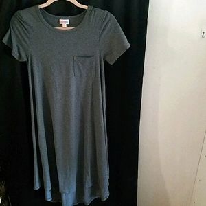 Gray tshirt style high low dress